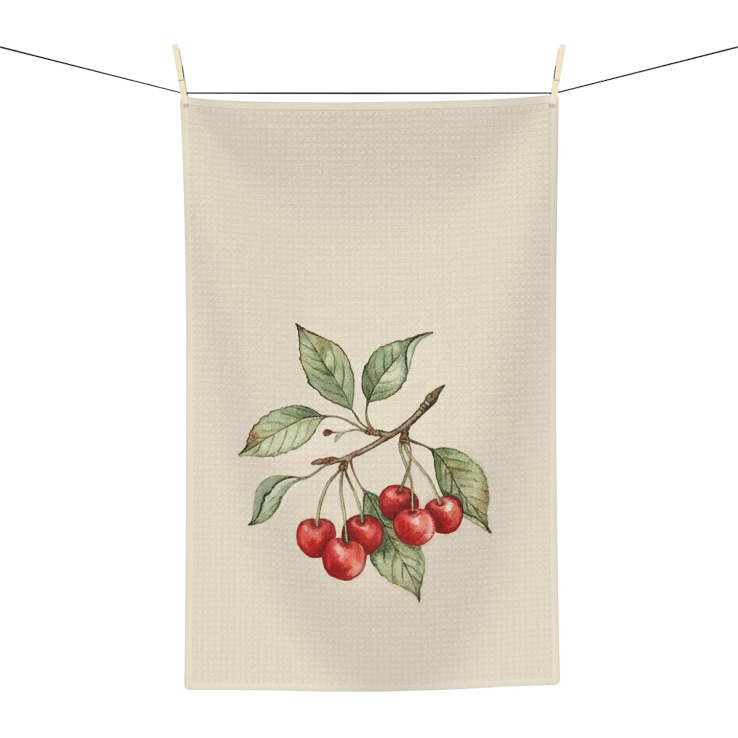 Cherry Branch Microfiber Tea Towel — Vintage Botanical Kitchen Towel