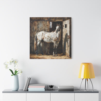 Appaloosa Horse Canvas Wall Art — Rustic Equestrian Stretched Matte Print