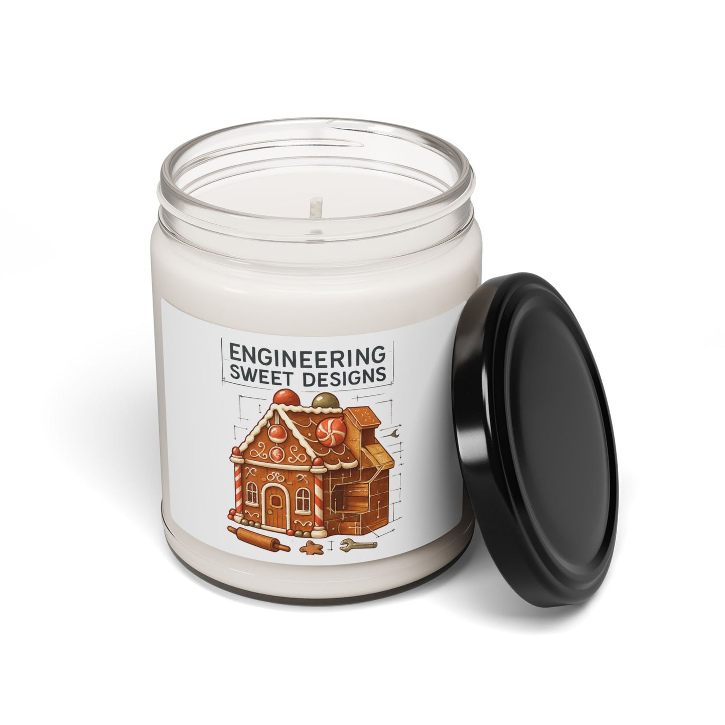 Gingerbread House Soy Candle — 9oz Scented Holiday Candle (Engineering Sweet Designs)
