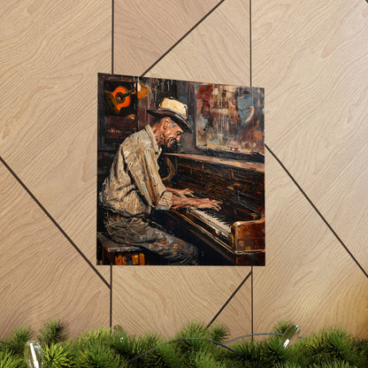 Matte Vertical Posters - Honky Tonk Piano Player