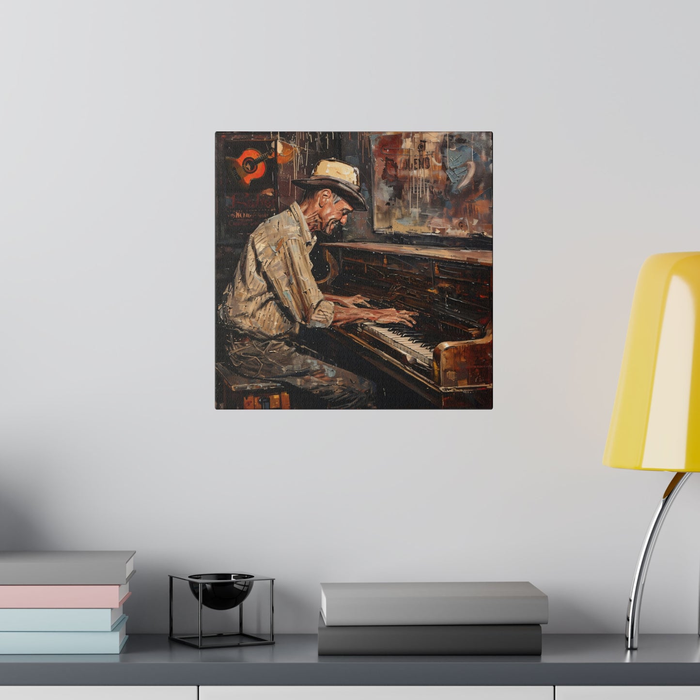 Matte Canvas, Stretched, 0.75" - Honky Tonk Piano Player