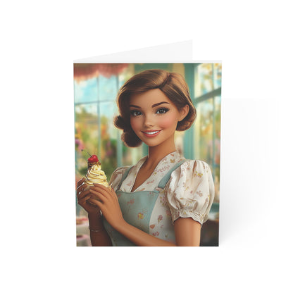 Ice Cream Parlor Gal - Greeting Cards (1, 10, 30, and 50pcs)