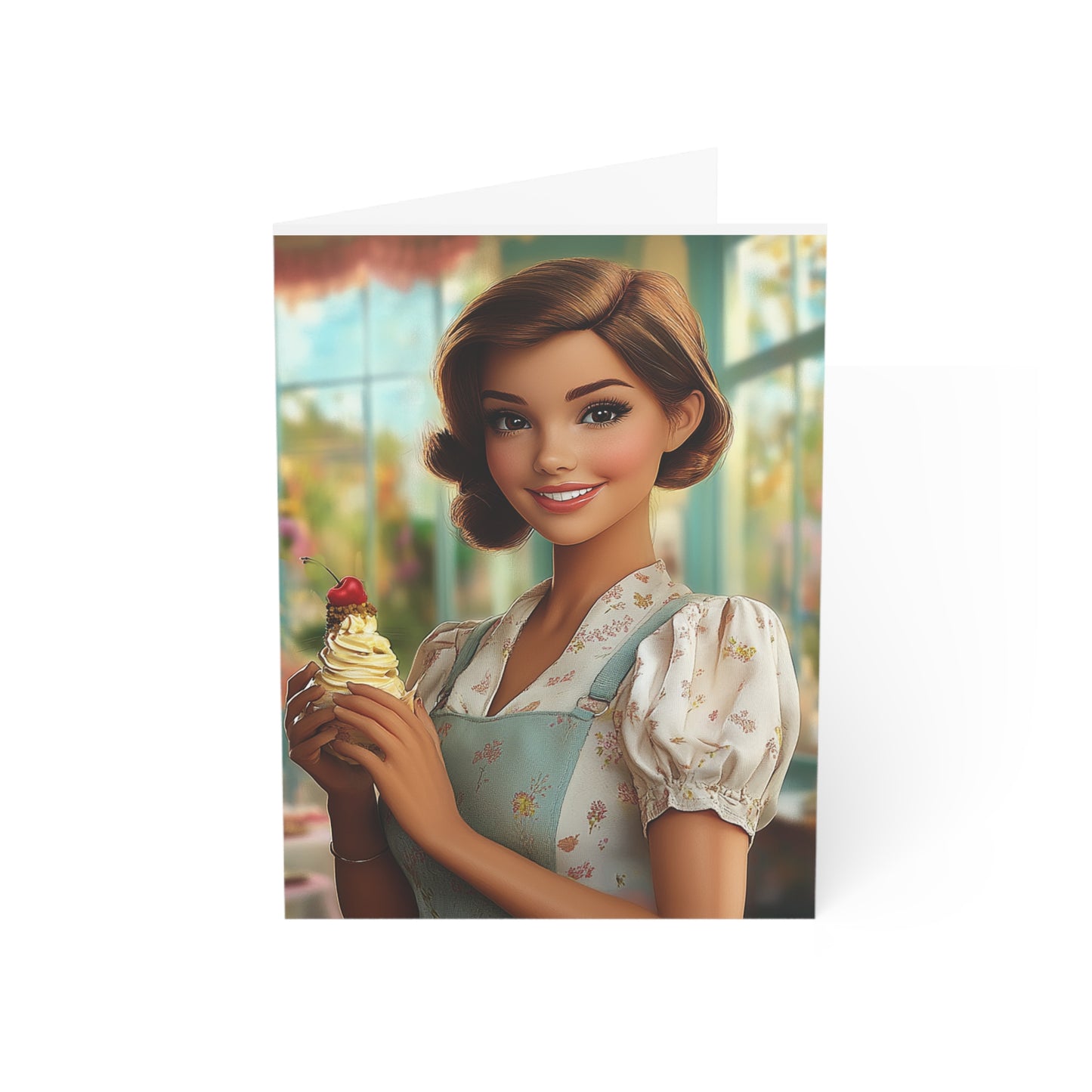 Ice Cream Parlor Gal - Greeting Cards (1, 10, 30, and 50pcs)