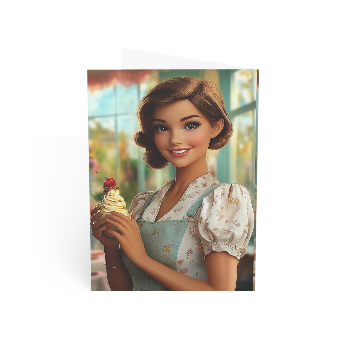 Ice Cream Parlor Gal - Greeting Cards (1, 10, 30, and 50pcs)