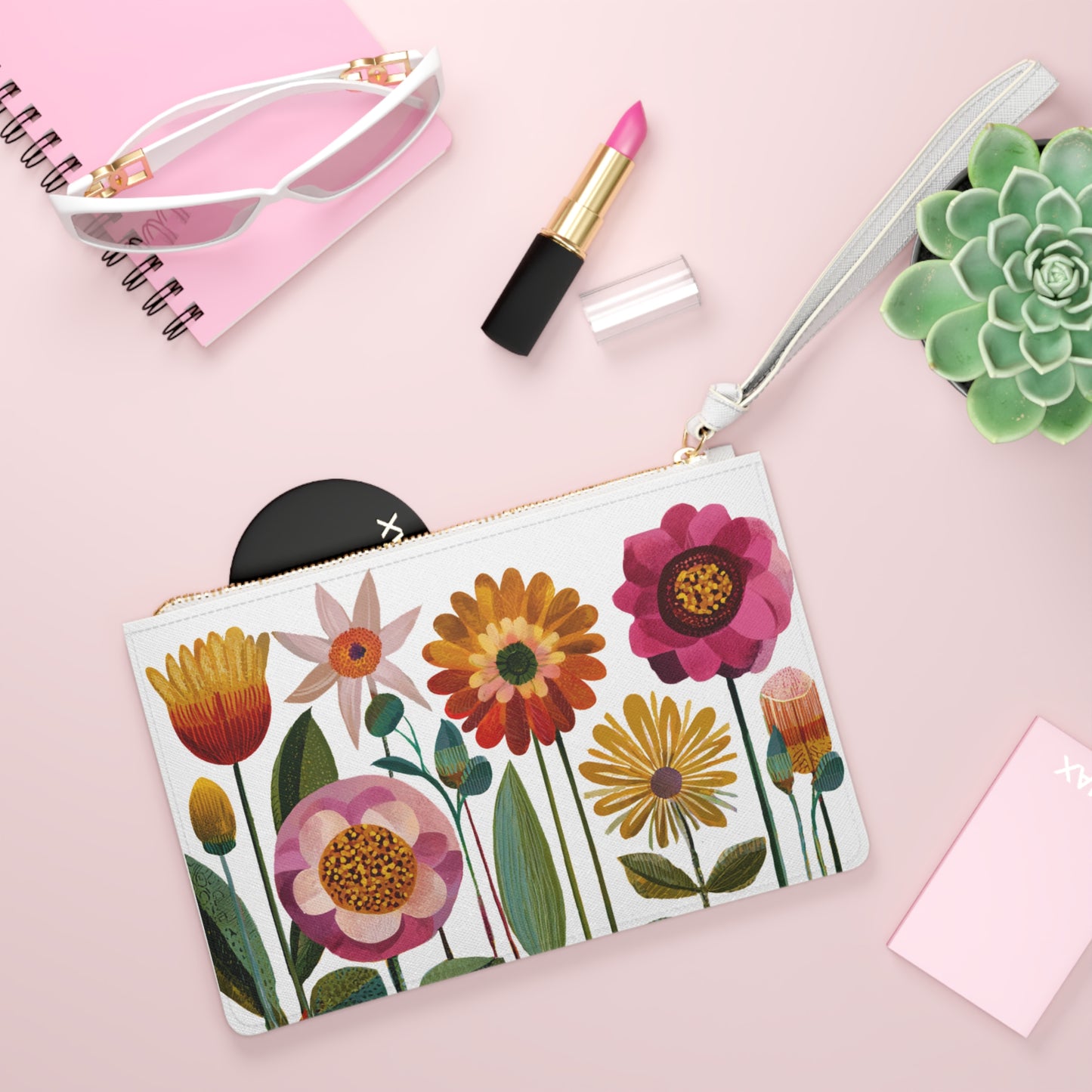 Floral Clutch Bag - Vibrant Flower Print, Boho Accessory, Ideal for Parties, Travel, Gifts, Summer Events