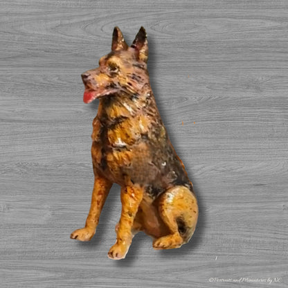 Deutscher Schäferhund-Statue Miniatur-Hund nach Maß Haustier-Statue