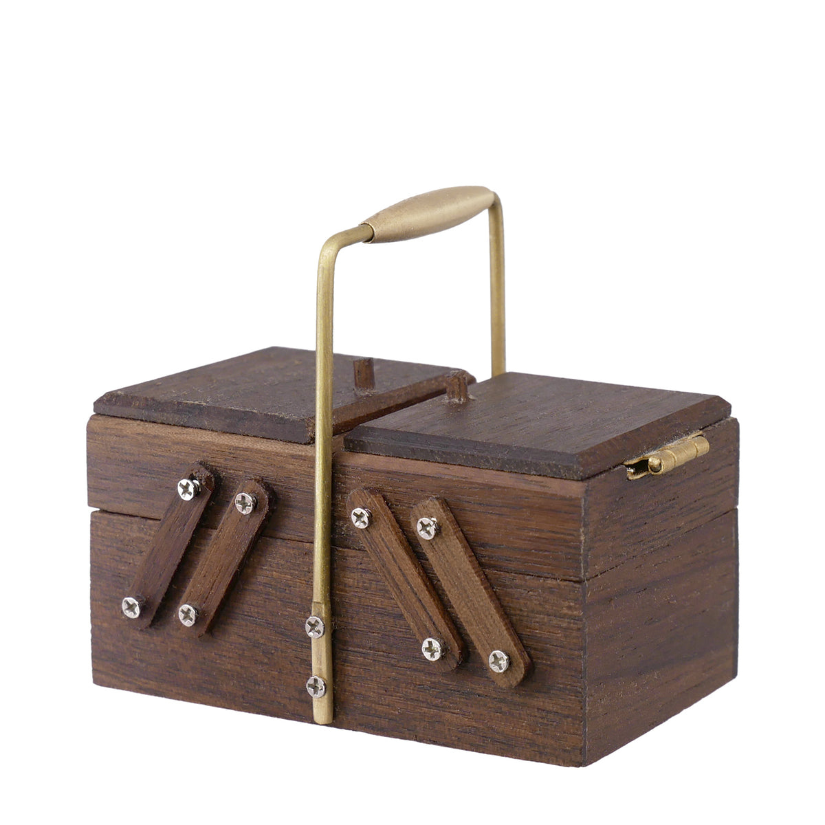 Walnut 1:6 Scale Miniature Wooden Sewing Box |