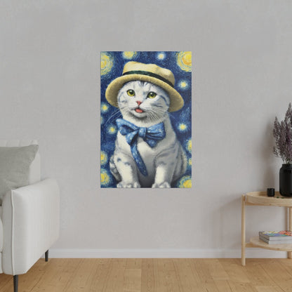 Starry Eyed Cat - Matte Canvas, Stretched