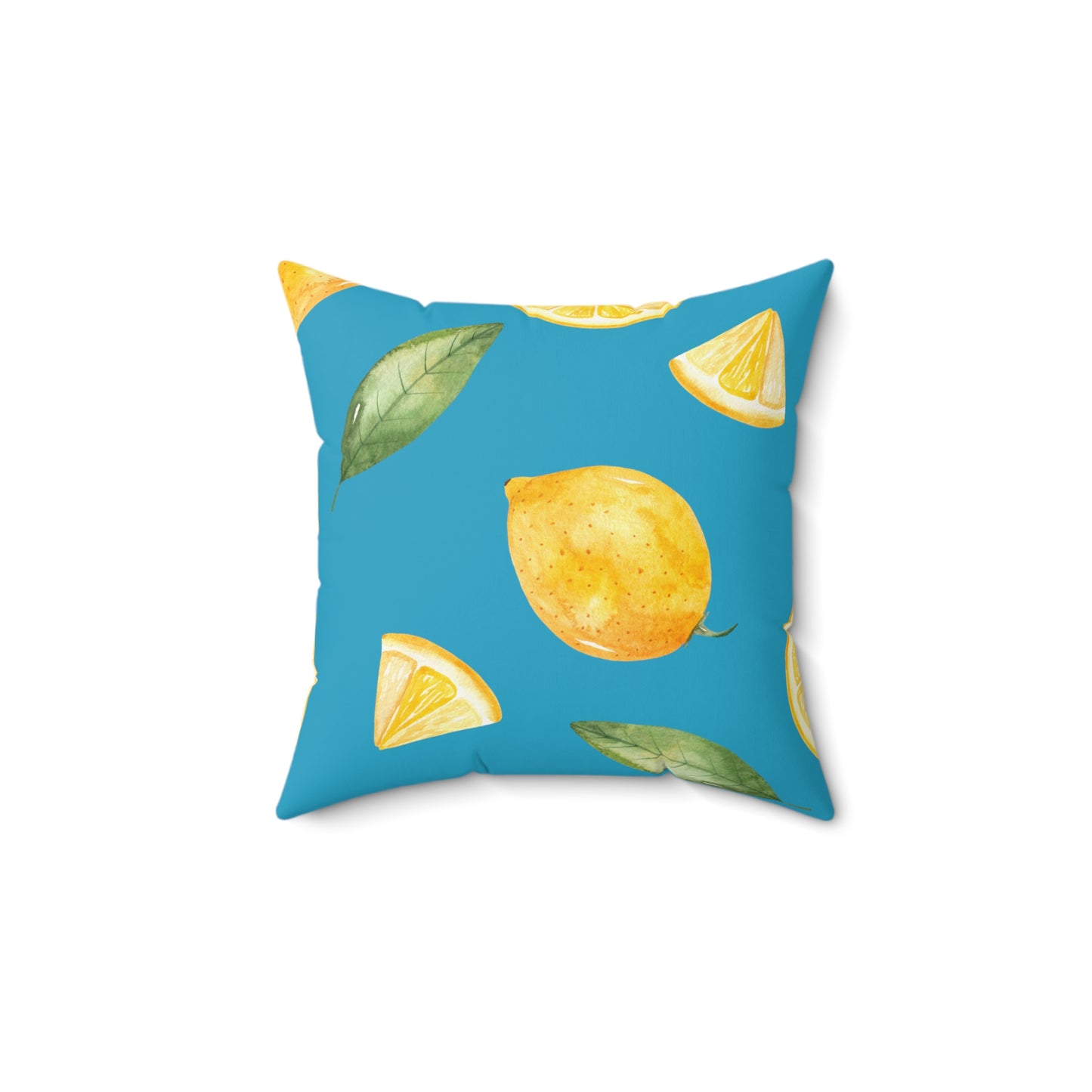 Give me Lemons Pillow - Coussin carré en polyester filé avec insert