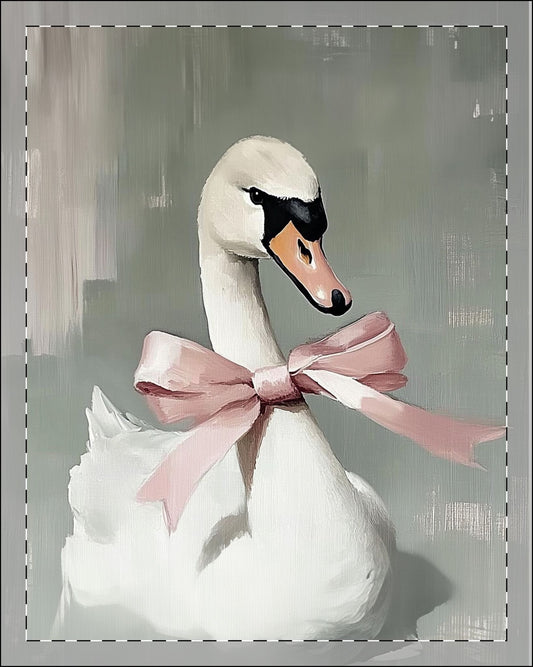 Elegant Swan Framed Poster, Art Print, Home Decor, Wall Art, Gift for Animal Lovers, Nursery Decor, Rustic Chic Decor