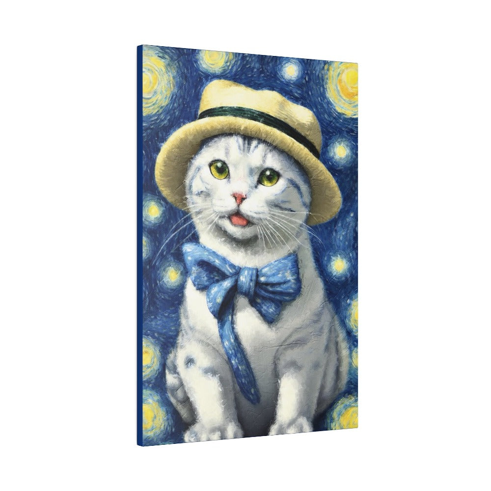 Starry Eyed Cat - Matte Canvas, Stretched