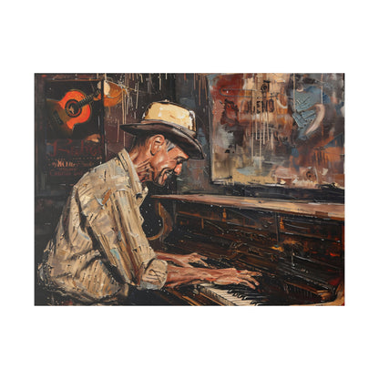 Matte Canvas, Stretched, 0.75" - Honky Tonk Piano Player