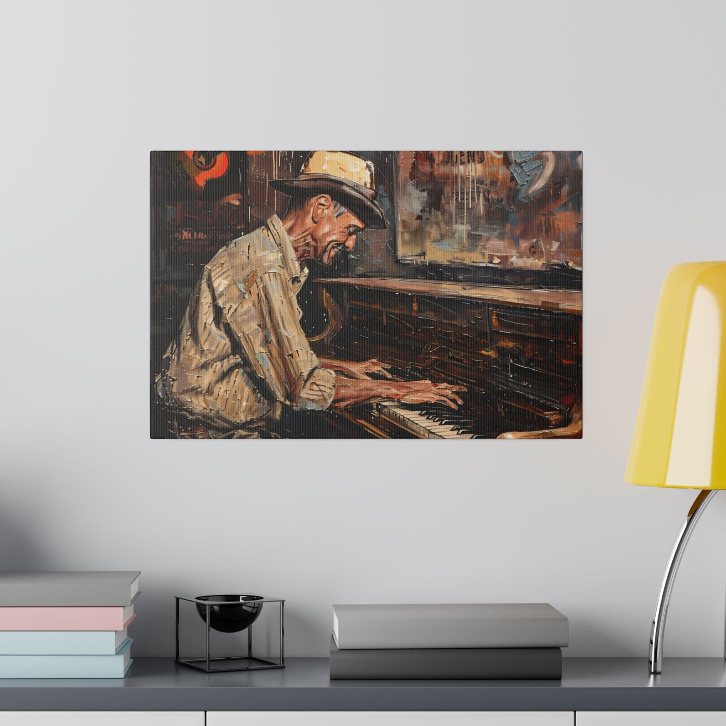 Matte Canvas, Stretched, 0.75" - Honky Tonk Piano Player