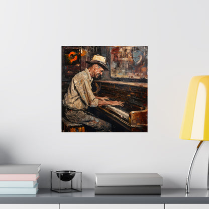 Matte Vertical Posters - Honky Tonk Piano Player