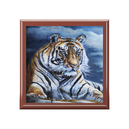 Jewelry/ Keepsake Box - Bengal Tiger Lacquer Box lid
