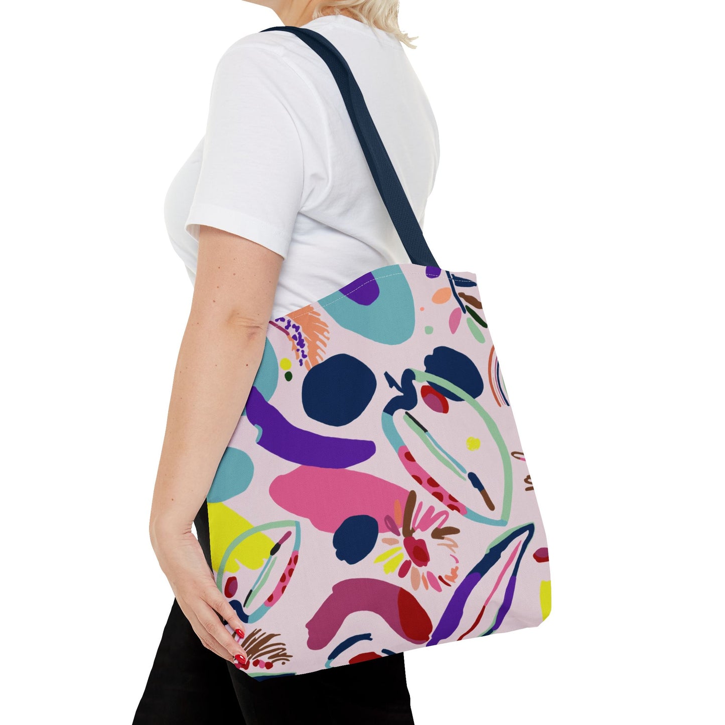 Colorful Circles Canvas Tote Bag - Heavy Duty Fine Art Shoulder Bag