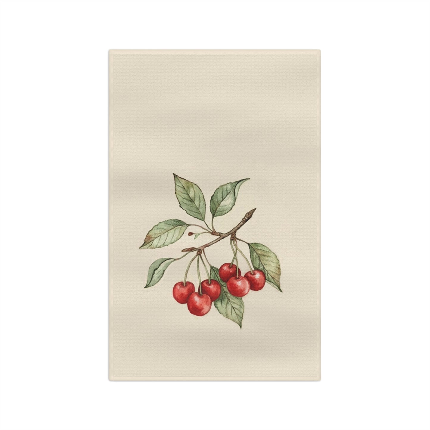 Cherry Branch Microfiber Tea Towel — Vintage Botanical Kitchen Towel
