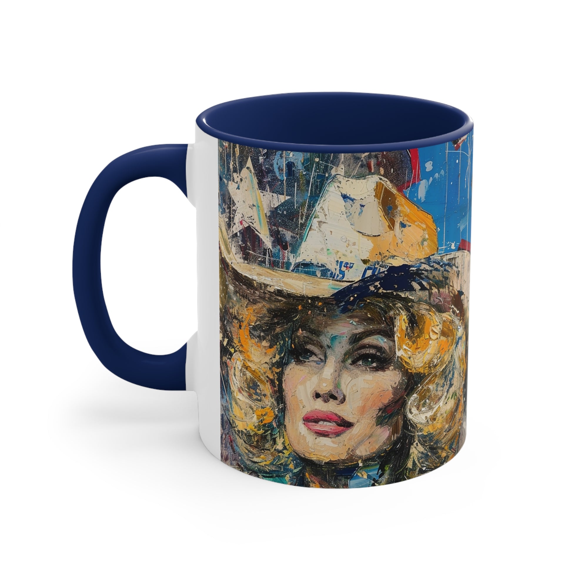 Accent Coffee Mug, 11oz - Country Queen navy side