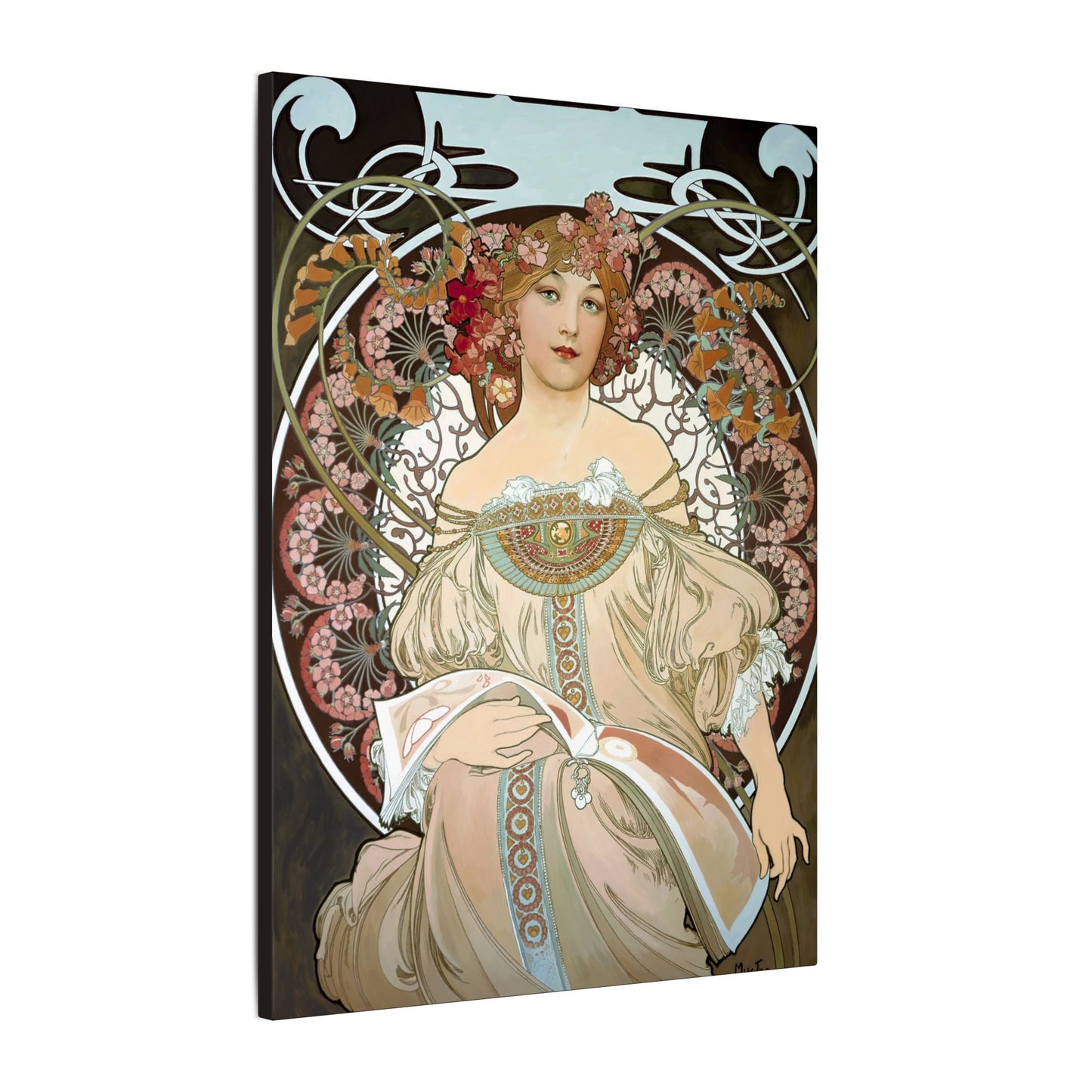 Day Dream After Alphonso Mucha Canvas Gallery Wraps