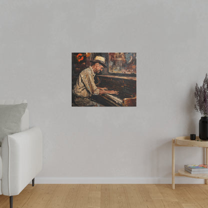 Matte Canvas, Stretched, 0.75" - Honky Tonk Piano Player