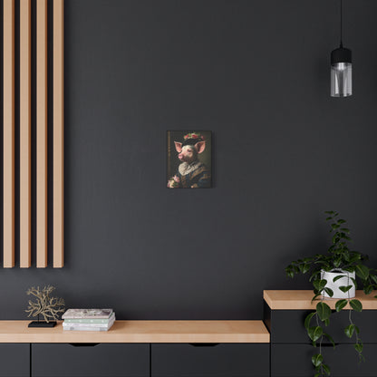 Piggy in Victorian Elegance Stretched Canvas Wall Art