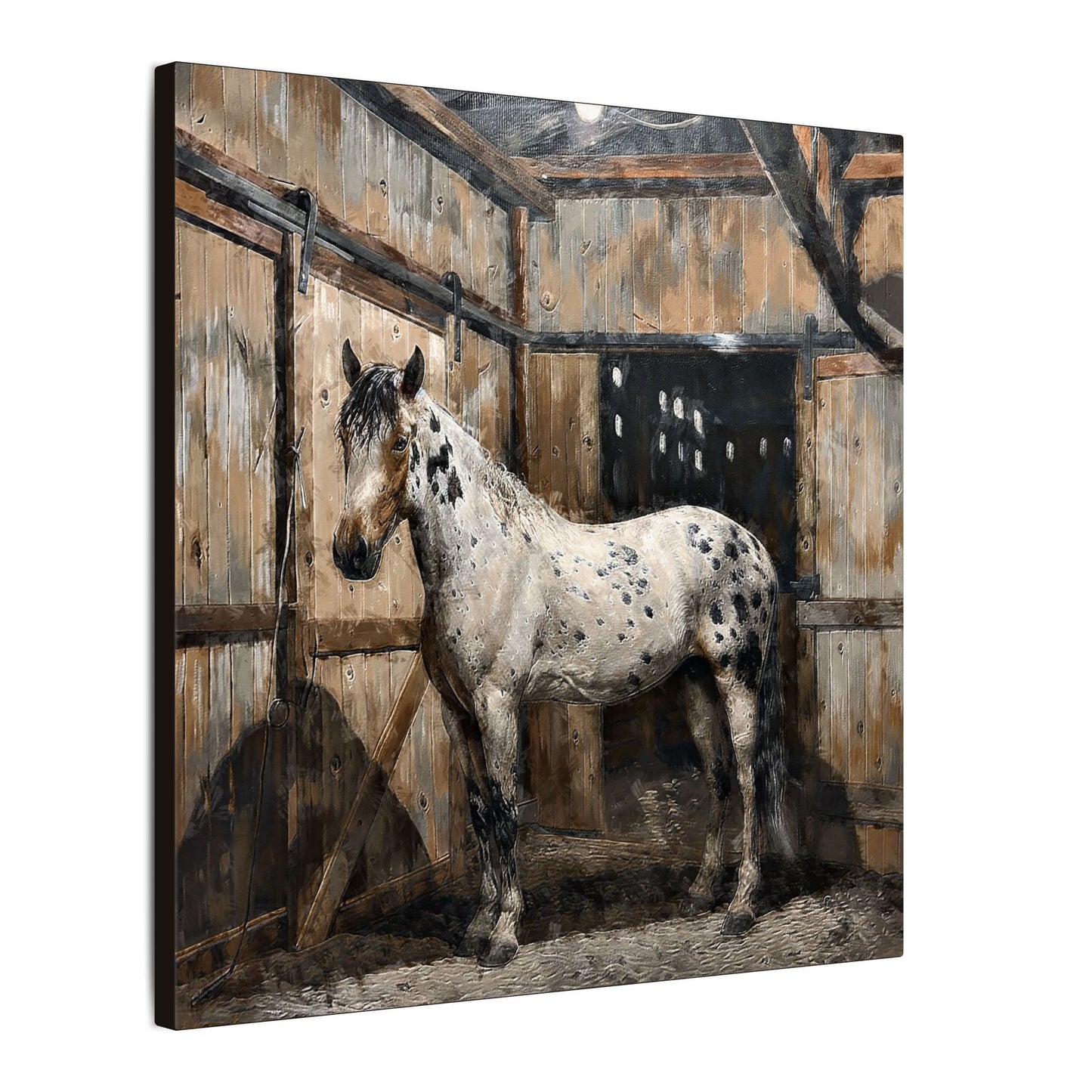 Appaloosa Horse Canvas Art - Rustic Stable Wall Décor (Matte Stretched Canvas Print)