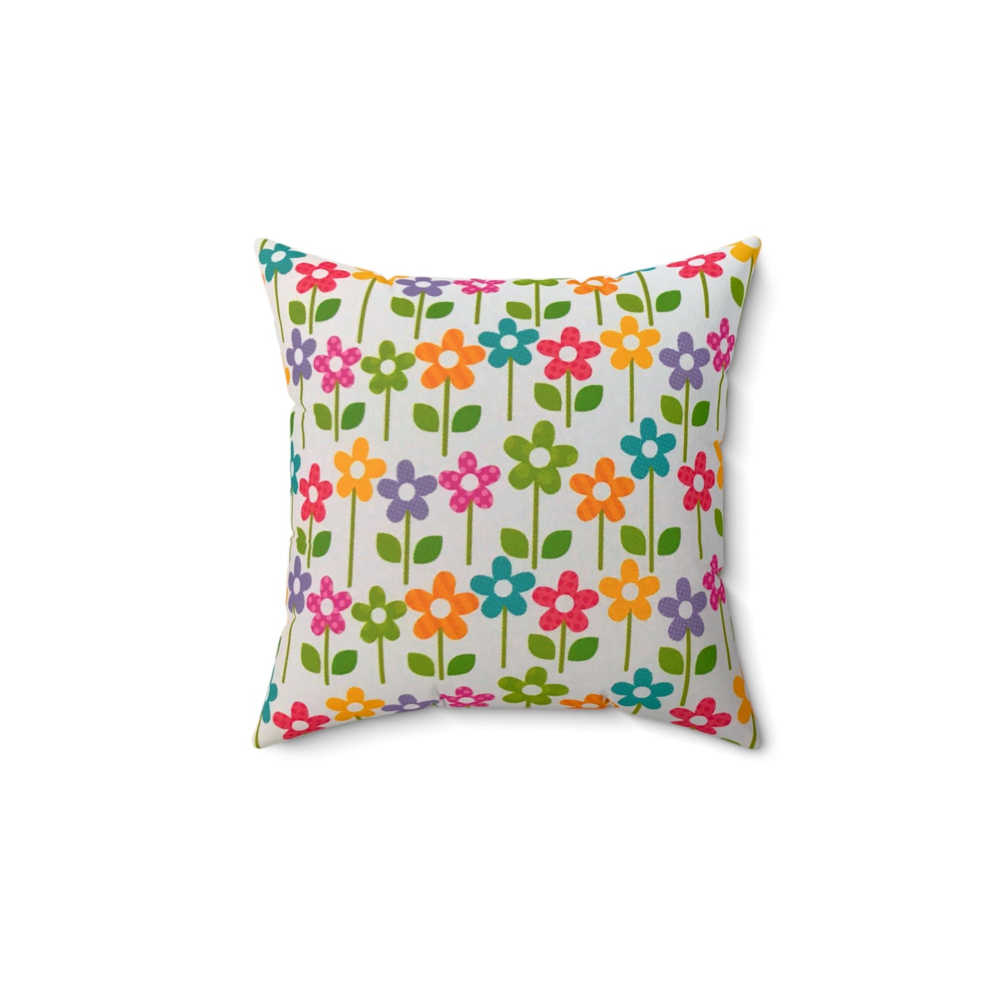 Spun Polyester Square Pillow with Zipper -  Floral Print back
