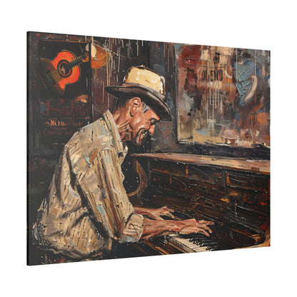 Matte Canvas, Stretched, 0.75" - Honky Tonk Piano Player