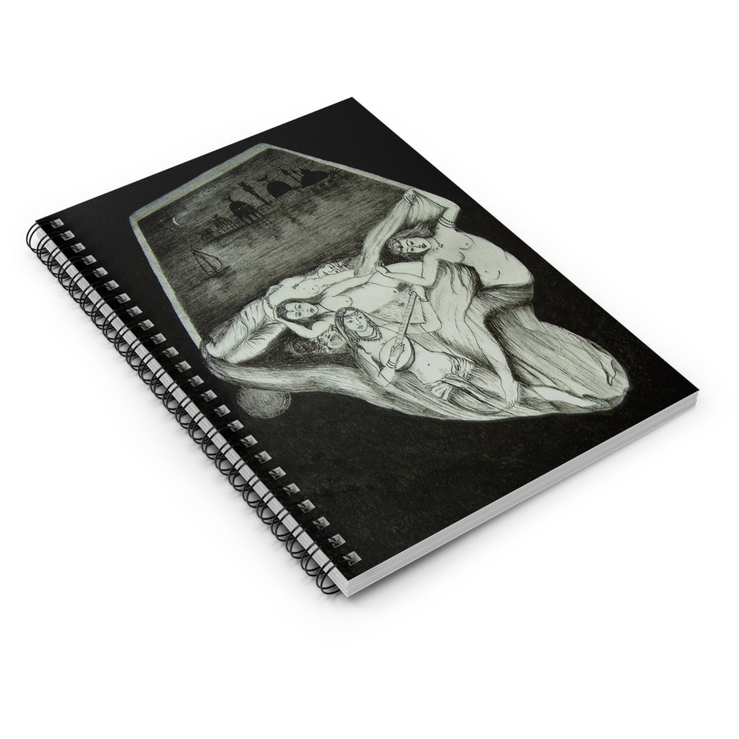 Sketchbook Notebook — Mythic Figures Illustration Spiral Ruled Notebook