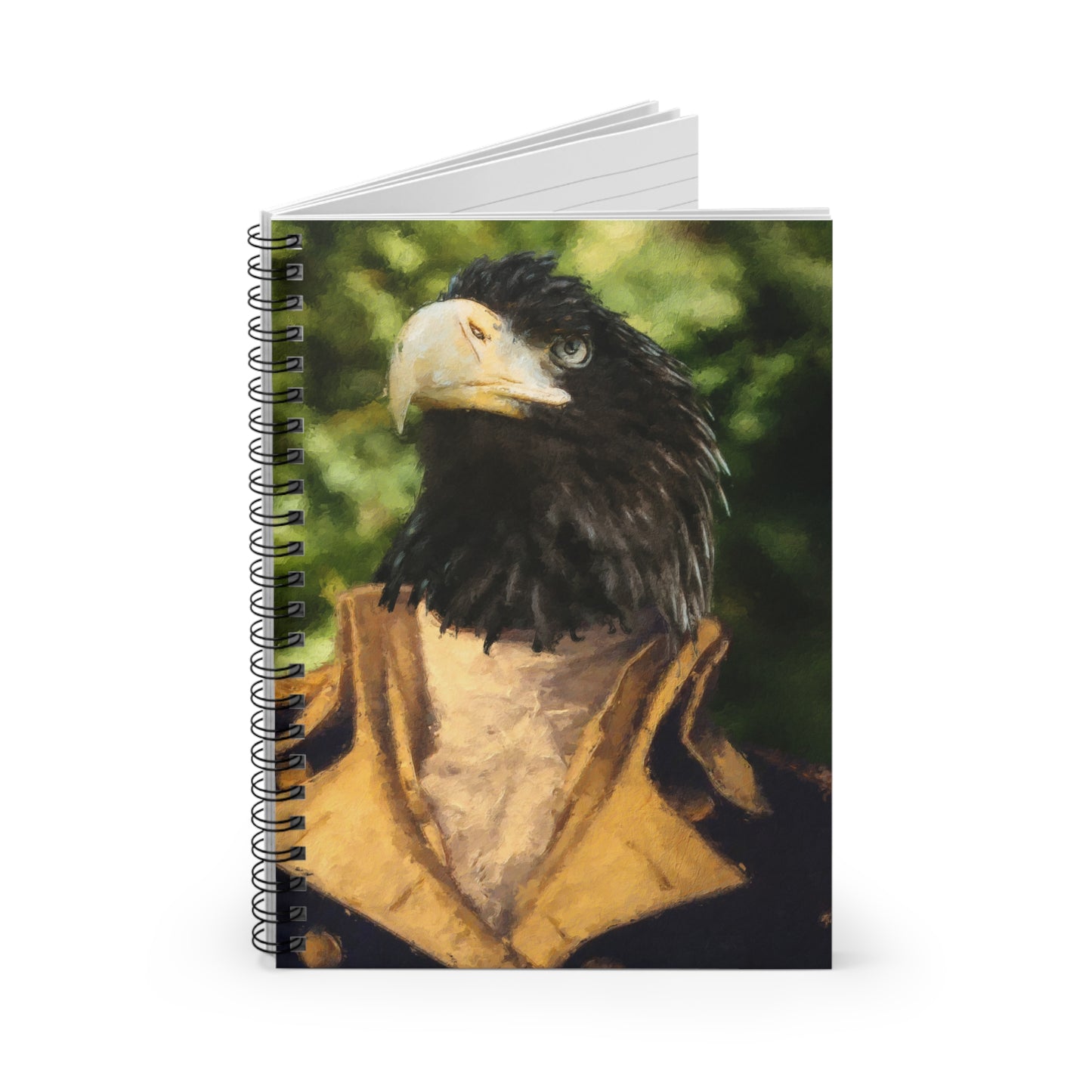 Eagle in Regency Coat Spiral Notebook — Ruled Journal for Nature Lovers & Historical Style