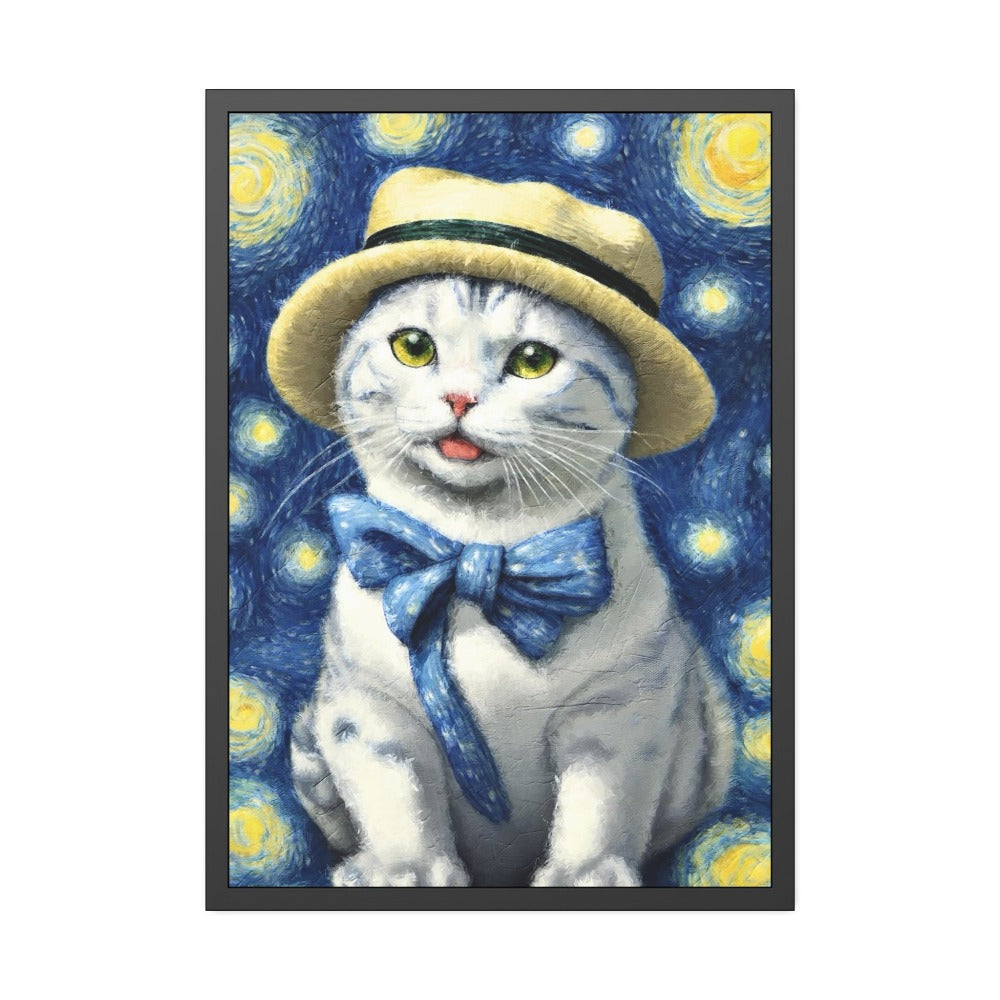 Starry Eye Cat Poster - Framed Paper Posters 