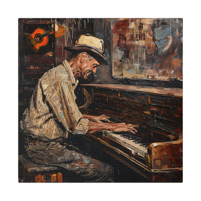 Matte Canvas, Stretched, 0.75" - Honky Tonk Piano Player