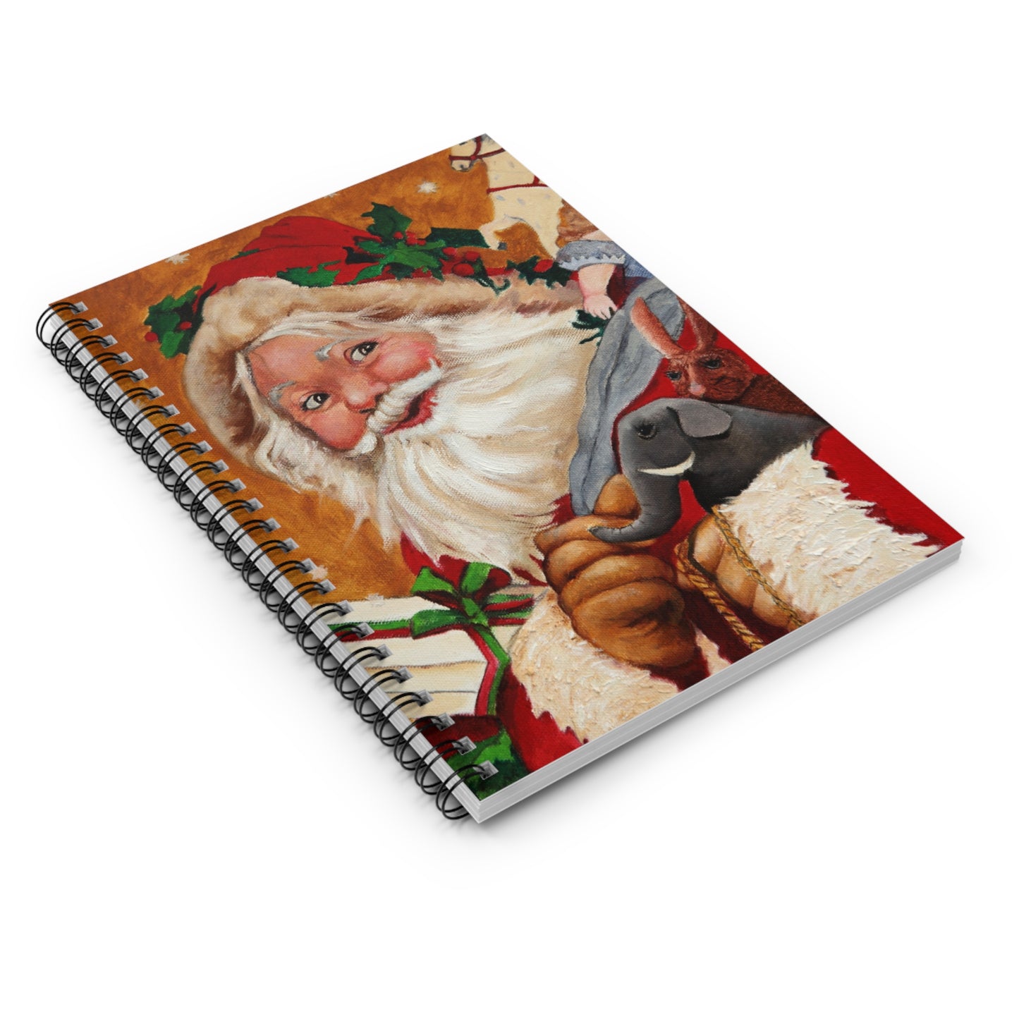 Santa Claus Christmas Spiral Notebook — Festive Holiday Journal (Ruled)