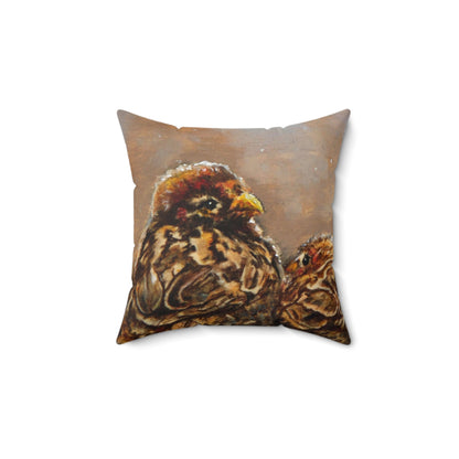 Sparrows Keeping Company Pillow -  Spun Polyester Square Throw Pillow with Insert