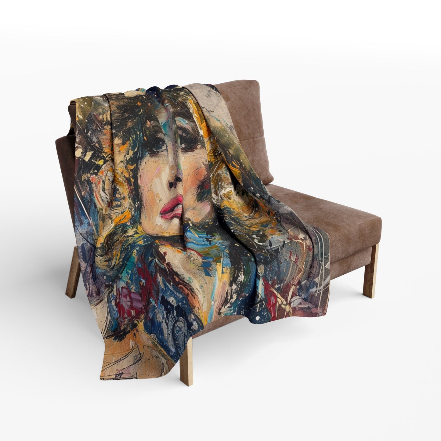 Arctic Fleece Blanket - Country Queen Western Style Blanket over chair