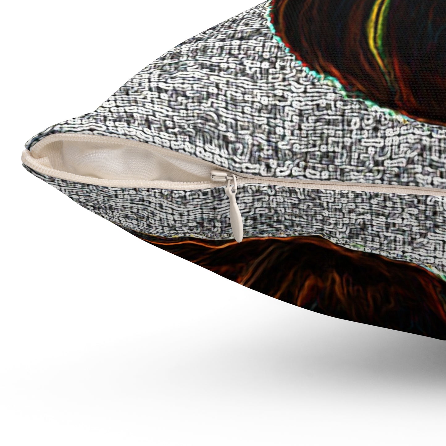 Kürbis-Kissen – quadratisches Wurfkissen aus gesponnenem Polyester mit Einlage