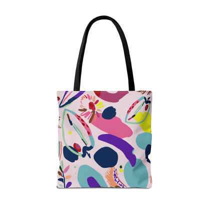 Colorful Circles Canvas Tote Bag - Heavy Duty Fine Art Shoulder Bag
