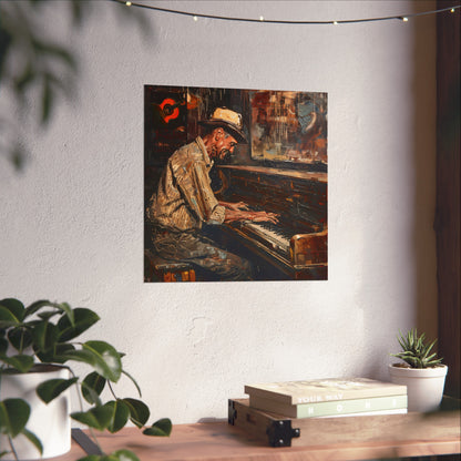 Matte Vertical Posters - Honky Tonk Piano Player