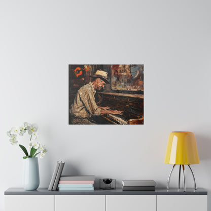 Matte Canvas, Stretched, 0.75" - Honky Tonk Piano Player