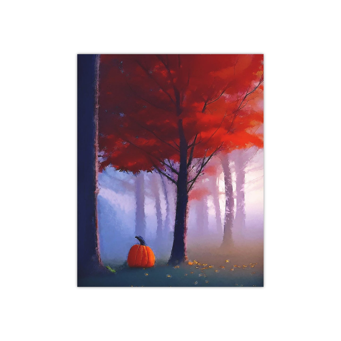 Pumpkin at the Edge of the Forest - Satin Posters (300gsm) - Halloween Themed Art Print