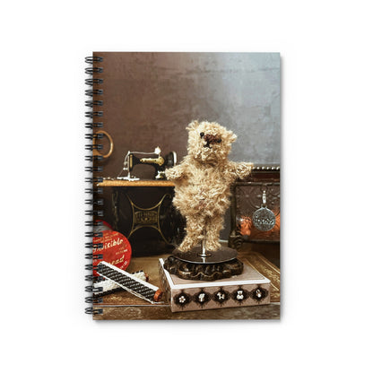 Vintage Teddy Bear Notebook — Spiral Ruled Journal for Sewing & Craft Lovers