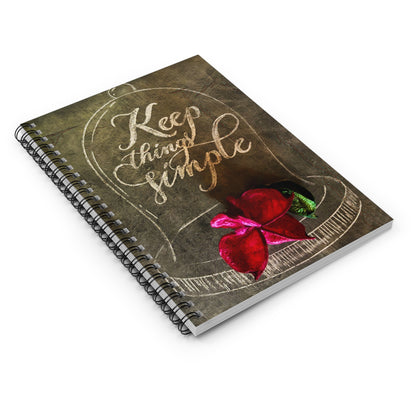 Keep Things Simple Spiral Notebook — Floral Bell Jar Ruled Journal