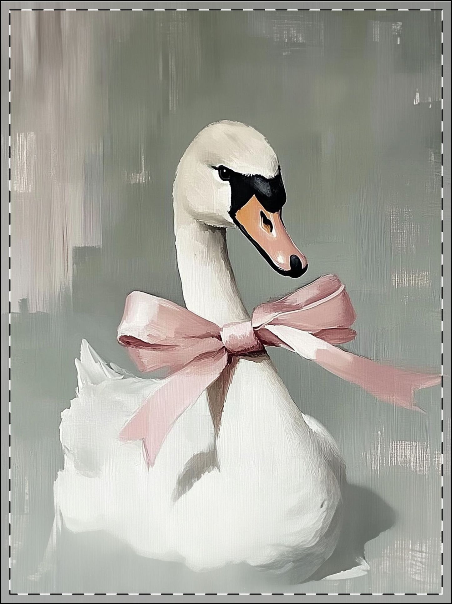 Elegant Swan Framed Poster, Art Print, Home Decor, Wall Art, Gift for Animal Lovers, Nursery Decor, Rustic Chic Decor