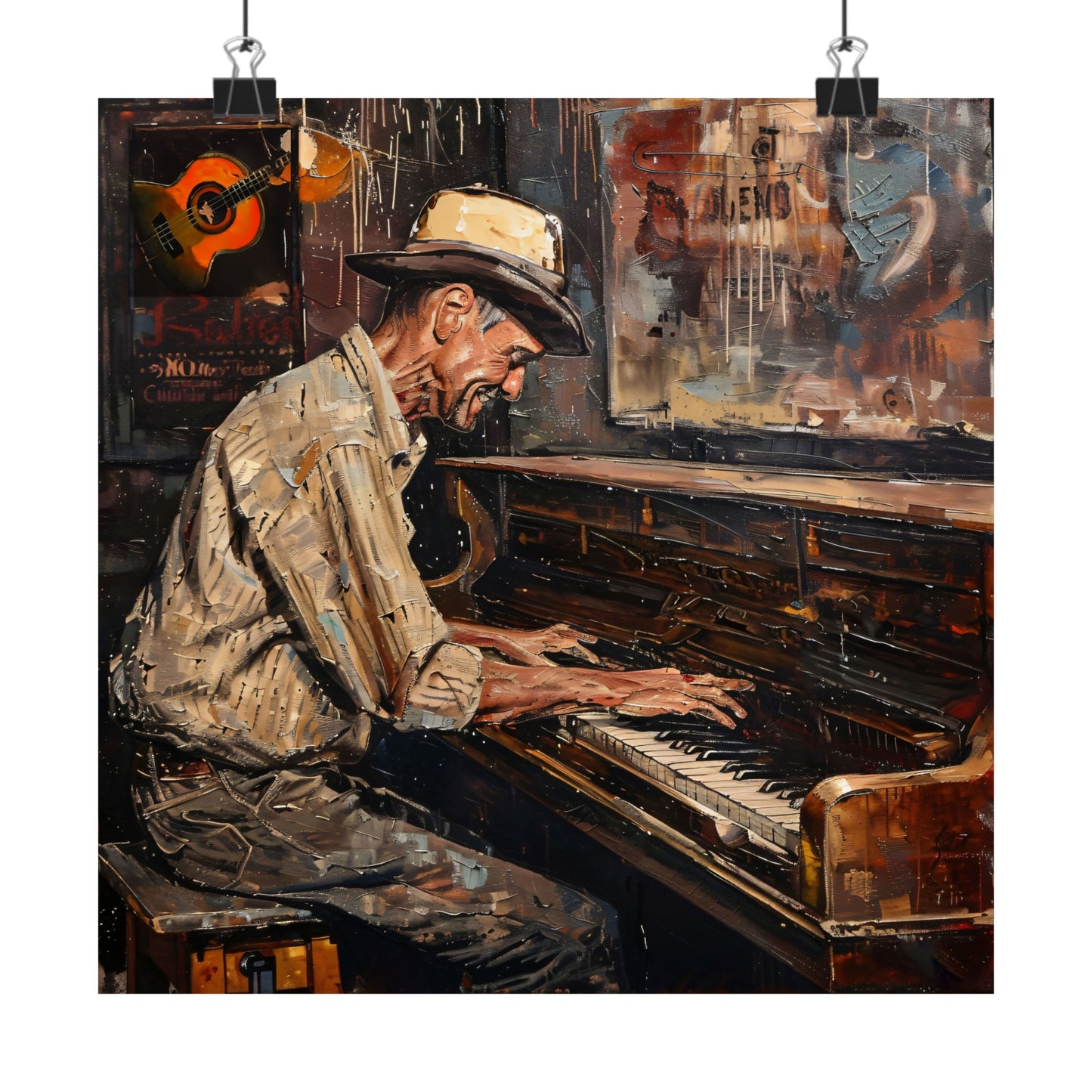 Matte Vertical Posters - Honky Tonk Piano Player