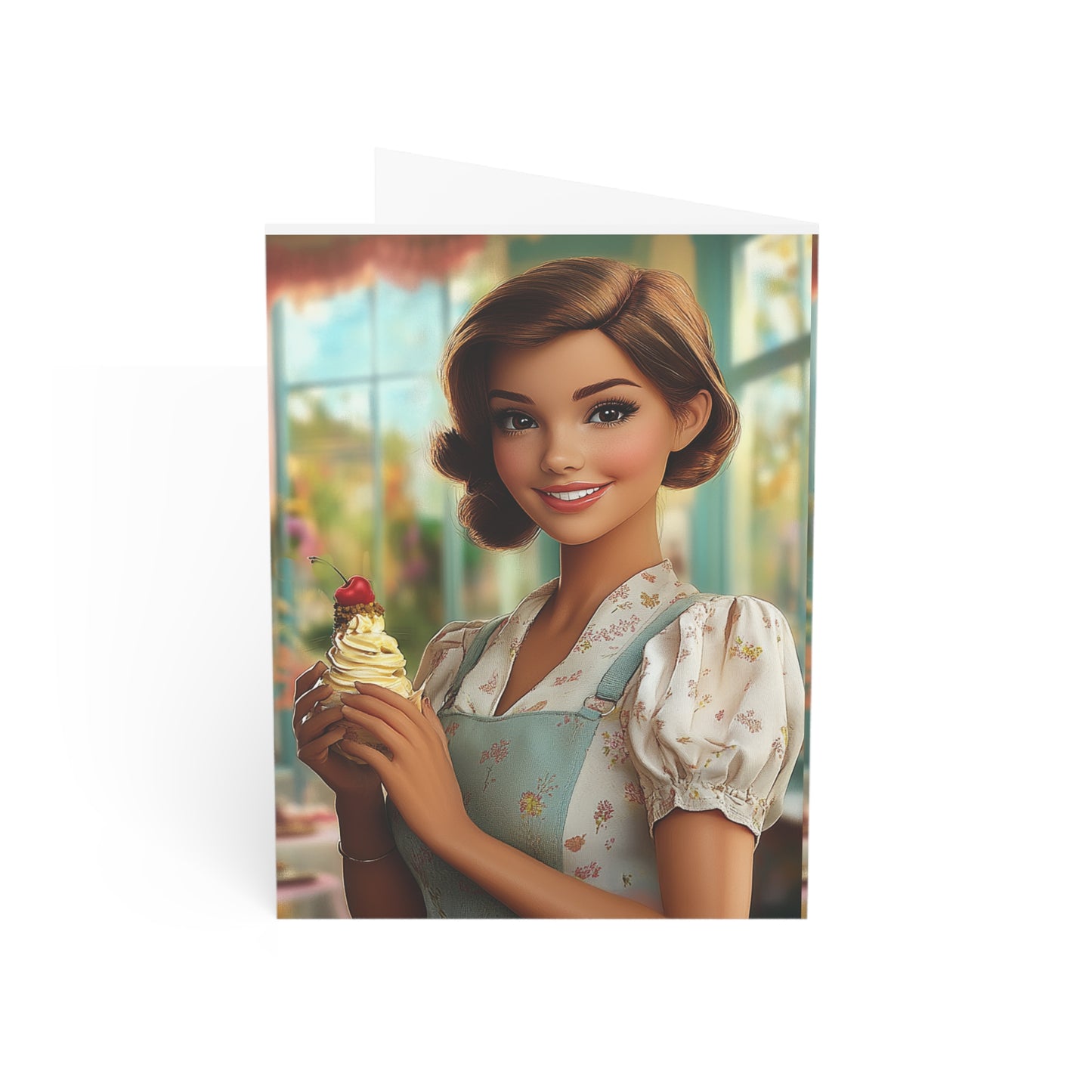 Ice Cream Parlor Gal - Greeting Cards (1, 10, 30, and 50pcs)