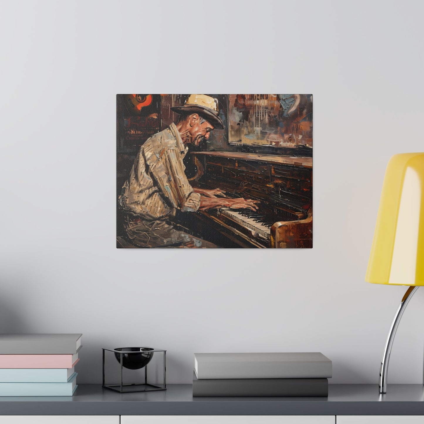 Matte Canvas, Stretched, 0.75" - Honky Tonk Piano Player