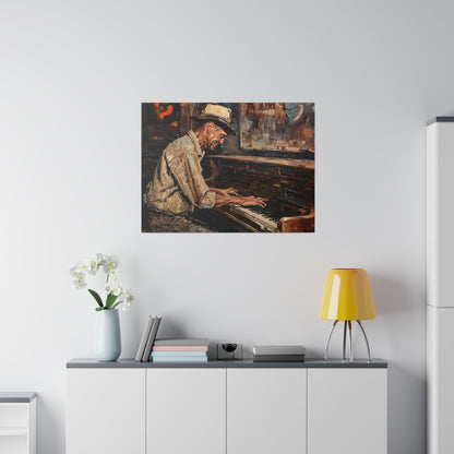 Matte Canvas, Stretched, 0.75" - Honky Tonk Piano Player