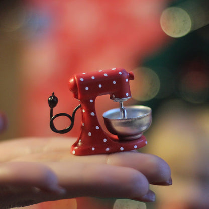 Red Mini Mixer - Dollhouse Kitchen Accessories in hand