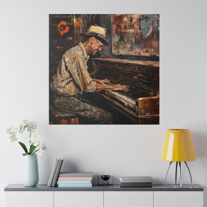 Matte Canvas, Stretched, 0.75" - Honky Tonk Piano Player