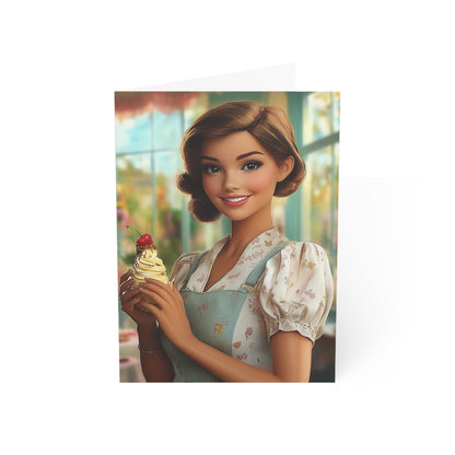 Ice Cream Parlor Gal - Greeting Cards (1, 10, 30, and 50pcs)